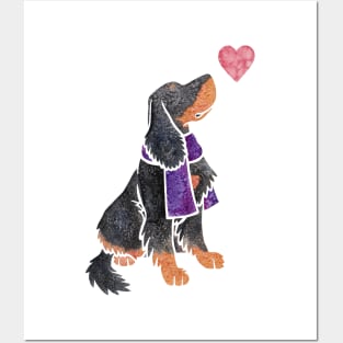 Gordon Setter watercolour Posters and Art